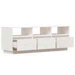 vidaXL Meuble TV Blanc 140x37x50 cm Bois de pin massif