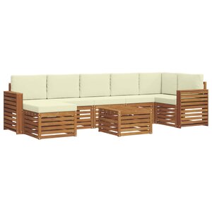 vidaXL Ensemble de canapés d'extérieur 8 Pièces Naturel et Crème