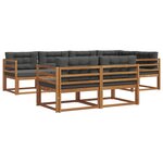 vidaXL Ensemble de canapés d'extérieur 8 pc Naturel et Anthracite
