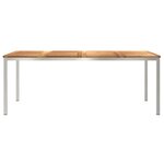 vidaXL Table à manger d'extérieur 200x90x74.5 cm en teck massif