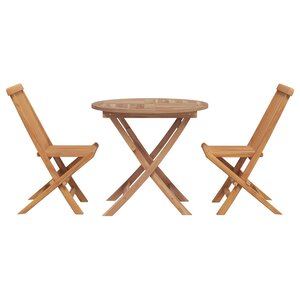 vidaXL Ensemble de salle à manger pour jardin 3 Pièces Marron