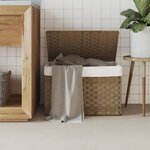 vidaXL Panier à linge avec couvercle 55 5x35x34 cm résine tressée