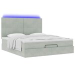 VidaXL Cadre de lit ottoman et matelas gris clair 180x200cm velours