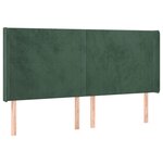 vidaXL Tête de lit à LED Vert foncé 203x16x118/128 cm Velours
