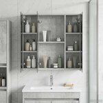 vidaXL Armoire Miroir de Salle de Bain Gris béton 70 x 14 5 x 70 cm