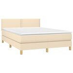 vidaXL Sommier à lattes de lit avec matelas LED Crème 140x200 cm Tissu