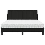 vidaXL Lit avec matelas noir 140x200 cm tissu