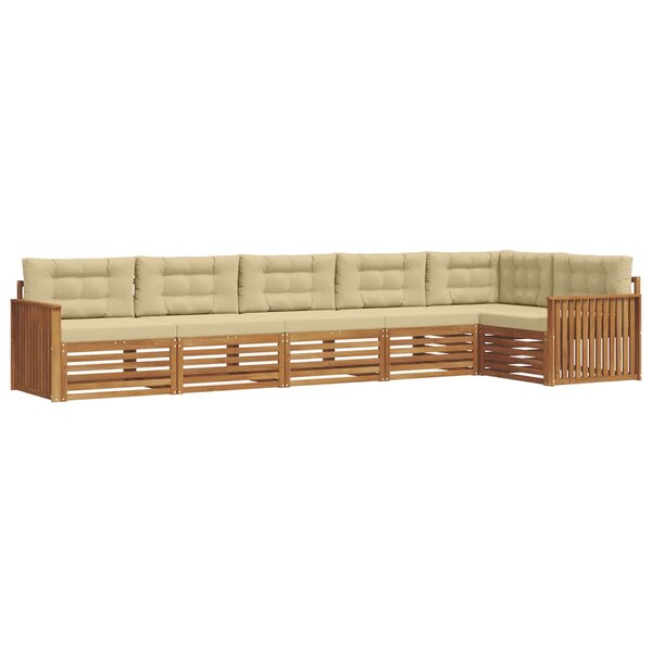 vidaXL Ensemble de canapés d'extérieur 6 pc Naturel et Beige