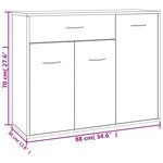 vidaXL Buffet Chêne sonoma 88x30x70 cm Bois d'ingénierie