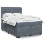 vidaXL Sommier à lattes de lit et matelas Gris foncé 140x200cm Velours