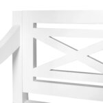 vidaXL Banc Batavia 98 cm Bois d'acajou massif Blanc