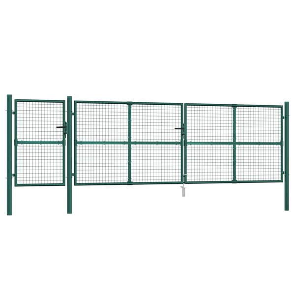 vidaXL Portal de jardin maille vert 500x175 cm acier galvanisé