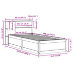 vidaXL Cadre de lit sans matelas cire marron 90x190 cm bois pin massif