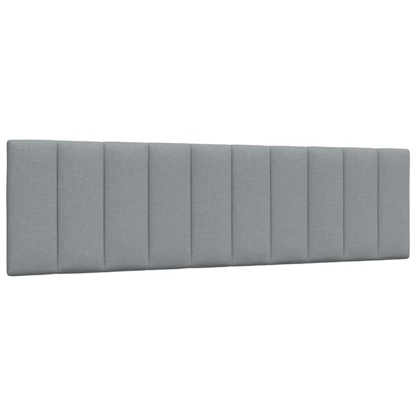 vidaXL Coussin de tête de lit gris clair 180 cm tissu