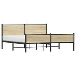 vidaXL Cadre de lit en métal sans matelas chêne sonoma 180x200 cm