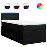 vidaXL Sommier à lattes de lit et matelas Noir 80x200 cm Tissu