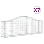 vidaXL Paniers à gabions arqués 7 Pièces 200x30x60/80 cm Fer galvanisé