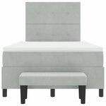 vidaXL Lit à ressorts avec matelas Gris clair 120 x 200 cm Velours