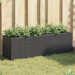 vidaXL Jardinières avec 3 pots 2 Pièces noir 105x30x32 cm résine tressée