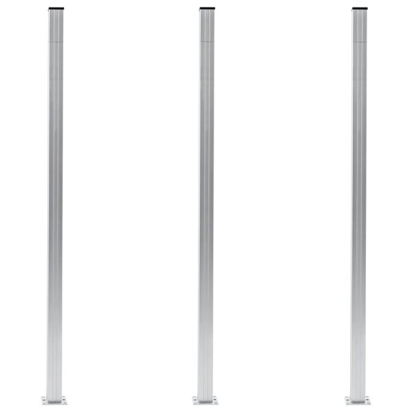 vidaXL Poteaux de clôture 3 Pièces Aluminium 185 cm