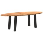 vidaXL Table à manger marron clair bois de chêne massif ovale
