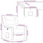 vidaXL Fauteuil inclinable électrique Noir Tissu