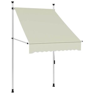 vidaXL Auvent manuel rétractable 100 cm Crème
