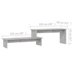 vidaXL Meuble TV Gris béton 180x30x43 cm Bois d'ingénierie