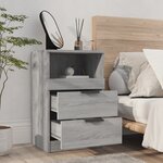 vidaXL Table de chevet Sonoma gris Bois d'ingénierie