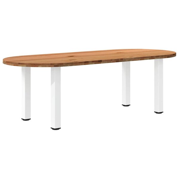 vidaXL Table à manger marron clair bois de chêne massif ovale