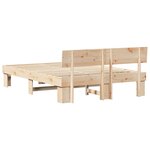 vidaXL Cadre de lit avec tête de lit Naturel 160 x 200 cm Pin massif