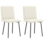 vidaXL Chaises à manger lot de 2 Crème Velours