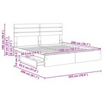 vidaXL Lit de Rangement Gris béton 200 x 200 cm Bois d'ingénierie