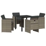vidaXL Ensemble de salle à manger pour jardin 5 Pièces Gris Poly rotin