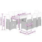 vidaXL Ensemble de bistro de jardin 9 Pièces coussins beige poly rotin