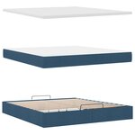 vidaXL Lit ottoman avec matelas et LED bleu 180x200cm tissu