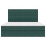vidaXL Lit de rangement LED avec matelas Vert foncé 160 x 200 cm