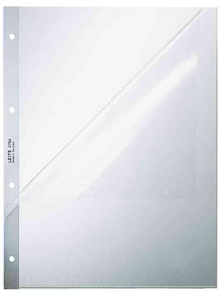 Boite de 100 Pochettes perforées ouverte 2 cotés A4 PP 0 13 mm Grainée LEITZ