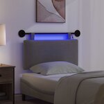 vidaXL Tête de lit suspendue Gris clair Tissu en velours côtelé