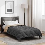 vidaXL Duvet d'hiver Anthracite et Taupe 200 x 135 cm Microfibre