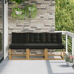 vidaXL 3 pc Sofa de milieu extérieur Blanc