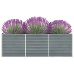 vidaXL Lit surélevé de jardin Acier galvanisé 240x40x77 cm Gris