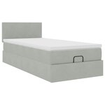 vidaXL Cadre de lit ottoman et matelas gris clair 90x190 cm velours