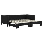 vidaXL Lit de jour avec gigogne sans matelas noir 90x200 cm