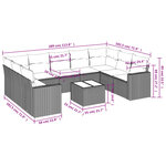 vidaXL Salon de jardin avec coussins 10 Pièces gris résine tressée