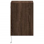 vidaXL Tables de chevet murales avec lumières LED 2 Pièces chêne marron