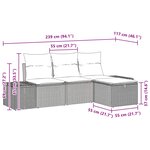 vidaXL Ensemble de Canapés avec coussin 4 Pièces polyrotin