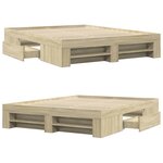 vidaXL Cadre de lit sans matelas chêne sonoma 160x200 cm
