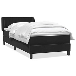 vidaXL Sommier à lattes de lit avec matelas noir 80x220 cm velours