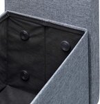 Banc dossier 2 places banquette coffre de rangement pliable assise pratique pliant 115 cm gris 13_0000374